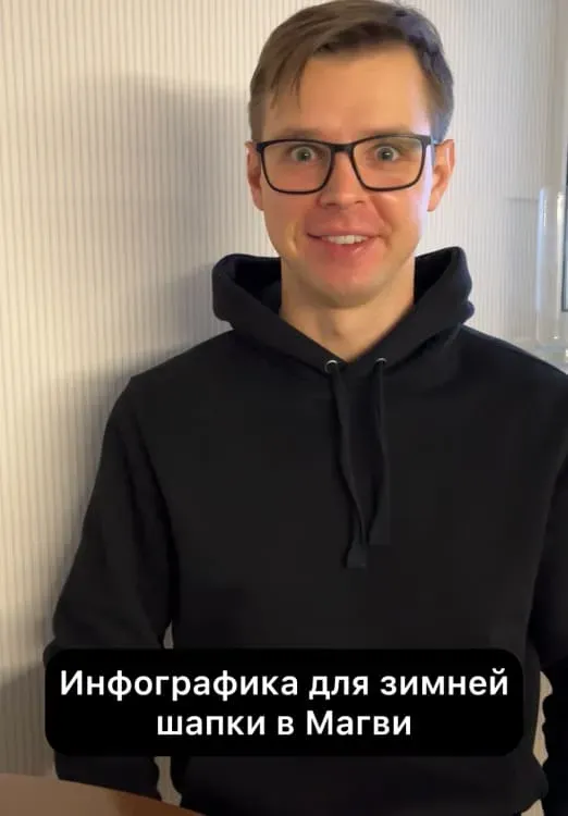 Превью видео ВК “Инфографика для зимней шапки в Магви”